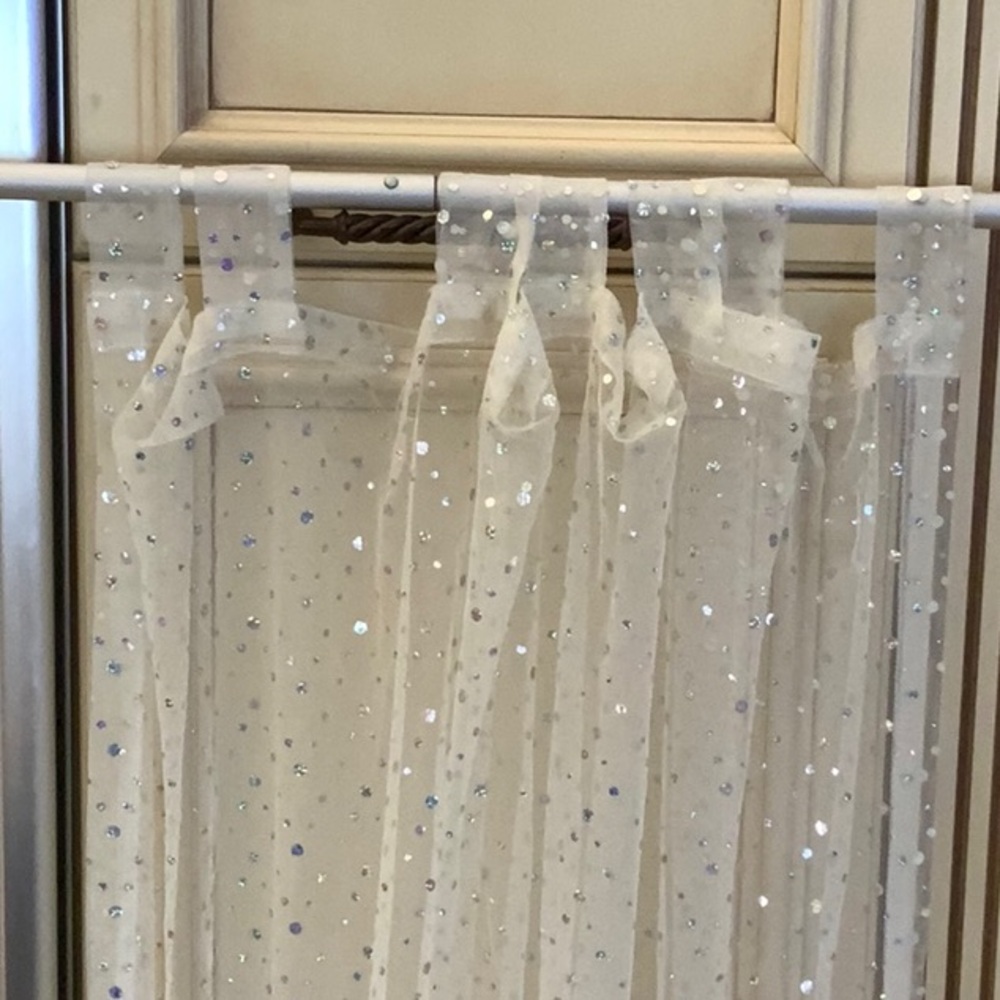Shiny shear curtain panels